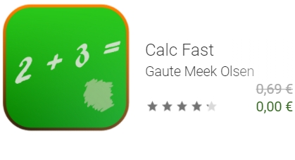 Gratis: App "Calc Fast" via Google Play zum Nulltarif