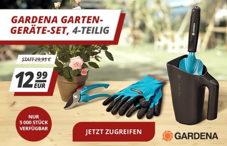 Gardena: Gartenset via Druckerzubehoer.de für 12,99 statt 23,23 Euro