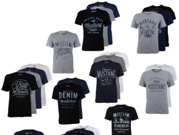 Mustang: Viererpack T-Shirts für 39,95 Euro via Ebay