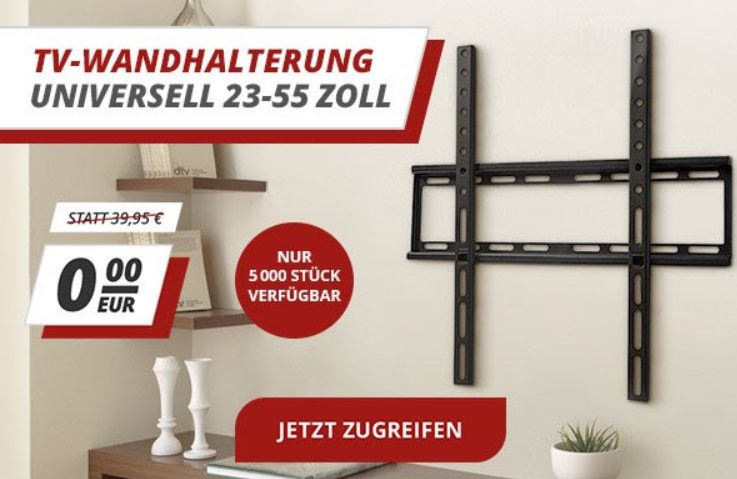 Druckerzubehoer.de: TV-Wandhalterung zur Bestellung geschenkt