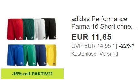 Ebay: Atmungsaktive Shorts von Adidas für 9,90 Euro frei Haus