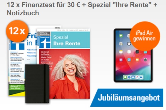 Finanztest: Jahresabo inklusive Spezial "Ihre Rente" für 30 Euro