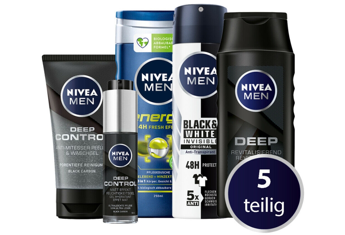 Nivea Men: 5-teiliges Vorteilsset für 18,99 Euro frei Haus