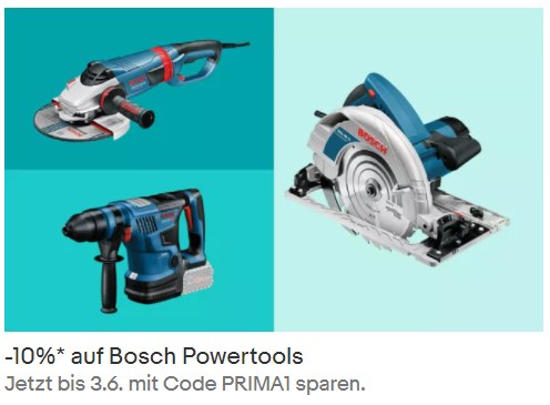 Ebay: 10 Prozent auf "Bosch Professional" plus Gratis-Werkzeug