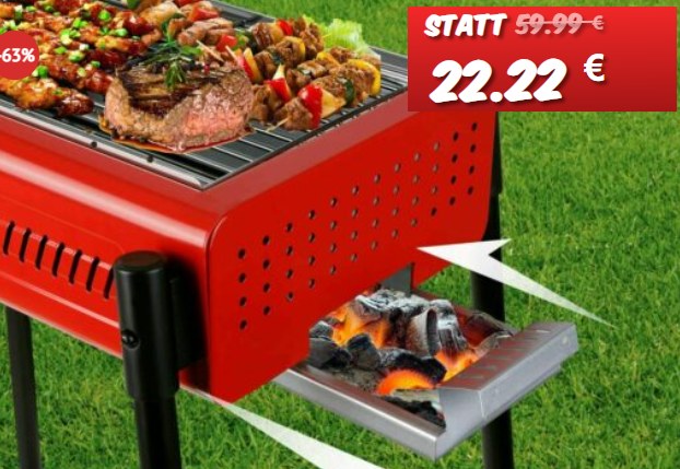 Dealclub: Holzkohlegrill für 22,22 Euro frei Haus