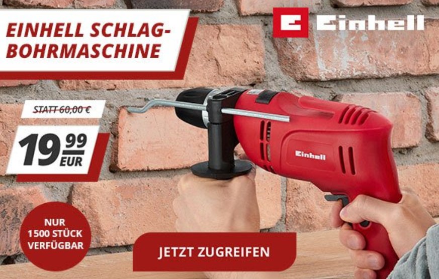 Druckerzubehoer.de: Einhell-Schlagbohrer für 19,99 Euro