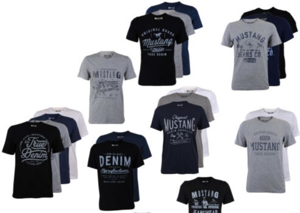 Mustang: Viererpack T-Shirts für 39,95 Euro frei Haus via Ebay