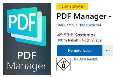 Microsoft: PDF Manager Pro für 0 statt 49,95 Euro