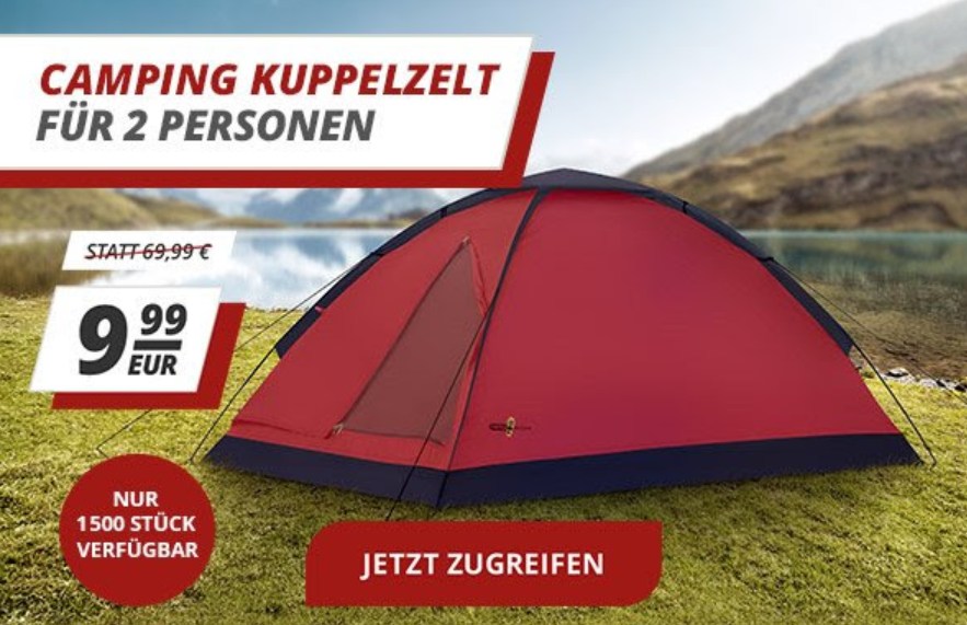 Druckerzubehoer.de: Kuppelzelt für zwei zum Preis von 9,99 Euro