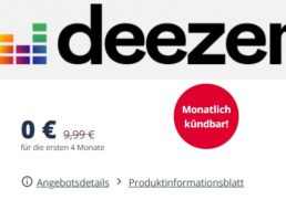 Wieder da: 4 Monate Deezer Premium für 0 Euro