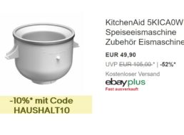 Ebay: KitchenAid Speiseeismaschine als B-Ware für 44,91 Euro