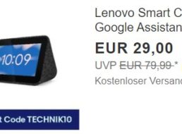 Ebay: Lenovo Smart Clock für 26,10 Euro frei Haus