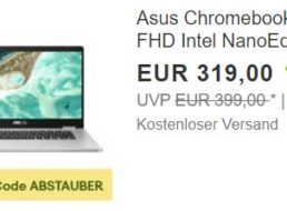 Asus: Chromebook C523NA für 287,10 Euro frei Haus