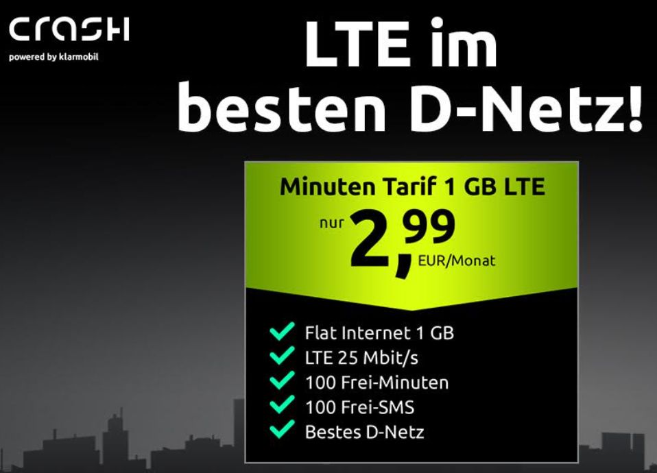 Knaller: 1 GByte im Telekom-Netz und 100 Freiminuten für 2,99 Euro