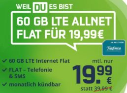 Knaller: Monatlich kündbare LTE-Flat mit 60 GByte für 19,99 Euro