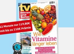 „TV Hören und Sehen“: Jahresabo für 119,80 Euro mit Gutschein über 120 Euro