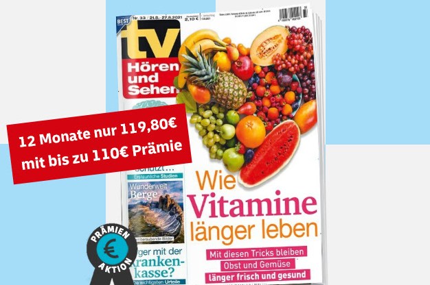 "TV Hören und Sehen": Jahresabo für 119,80 Euro mit Gutschein über 120 Euro