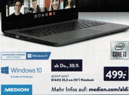 Aldi-Notebook: Medion Akoya E14412 für 499 Euro im Süden