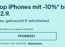 Ebay: 10 Prozent iPhone-Rabatt bis Mittwoch Abend