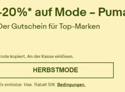 Puma: Mode bei Ebay mit 20 Prozent Extra-Rabatt