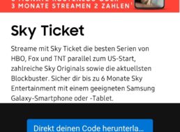 Gratis: Sechs Monate „Sky Ticket“ via „Samsung Member App“