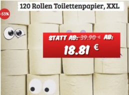 Dealclub: 120 Rollen Klopapier ab 18,81 Euro frei Haus