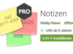 Gratis: App „Notizen Pro“ via Google Play für 0 statt 3,69 Euro