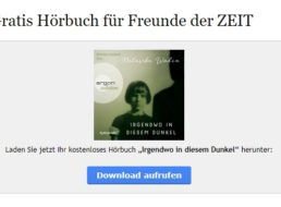 Gratis-Hörbuch „Irgendwo in diesem Dunkel“ via „Zeit“ zum Nulltarif