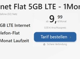 Knaller: Monatlich Kündbare LTE-Flat mit 5 GByte für 9,99 Euro