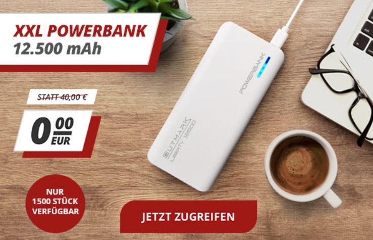 Druckerzubehoer: Powerbank mit 12.500 mAh zur Bestellung geschenkt