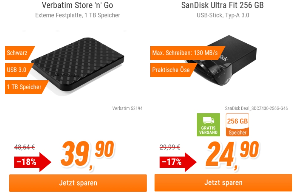 NBB: SanDisk Ultra Fit mit 256 GByte für 24,90 Euro frei Haus