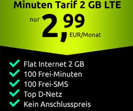 Black Week: 2 GByte Daten im Vodafone-Netz für 2,99 Euro