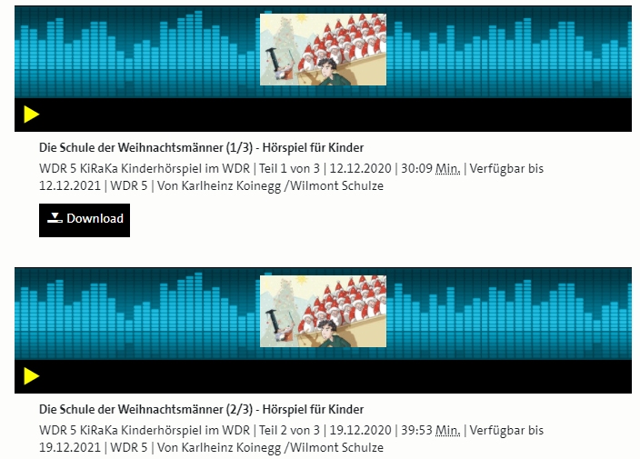 Gratis: Hörspiel "Die Schule der Weihnachtsmänner" zum Download