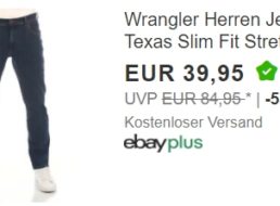 Wrangler: Jeans für 39,95 Euro frei Haus via Ebay