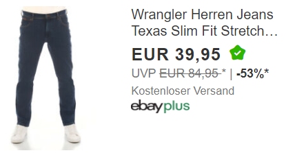 Wrangler: Jeans für 39,95 Euro frei Haus via Ebay