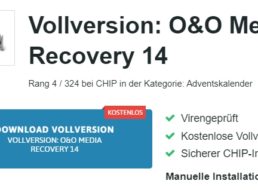 Gratis: Vollversion von „O&O MediaRecovery 14“ via Chip zum Download