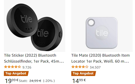 Amazon: Tile Bluetooth-Schlüsselfinder ab 14,99 Euro