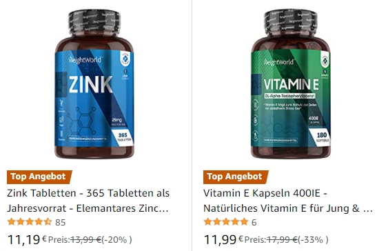 Amazon: Folsäure, Zink- und Vitaminpräparate mit Rabatt