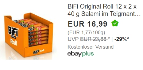 Ebay: "BiFi Roll" im Großpack für 16,99 Euro