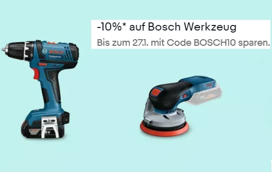 Bosch: Werkzeug-Rabatt von zehn Prozent via Ebay