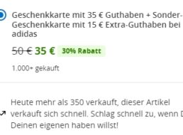 Groupon: 50 Euro Adidas-Guthaben für 35 Euro