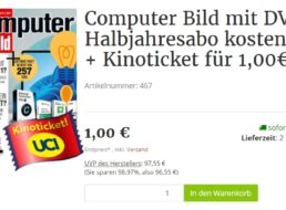 Knaller: Zeitschriftenabo und Kinoticket für 1 Euro frei Haus