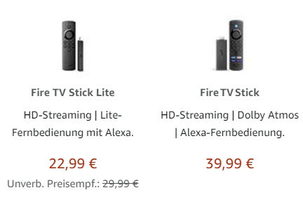 Amazon: Fire TV Stick Lite für 22,99 Euro