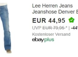 Lee: Jeans für 44,95 Euro frei Haus via Ebay