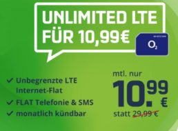 Mobilcom: Unlimited Flat LTE-Flat, monatlich kündbar, für 10,99 Euro