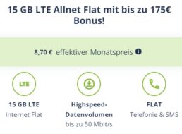 Vodafone-Flat: 15 GByte LTE, SMS- und Telefonflat für 8,70 Euro