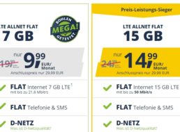 Mobilcom: Monatlich kündbare LTE-Flat mit 7 GByte für 9,99 Euro