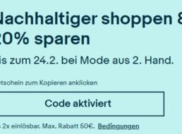 Ebay: 20 Prozent Rabatt auf nachhaltige Mode, Jeans unter 20 Euro