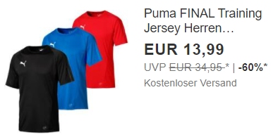 Puma: Funktionsshirt via Ebay für 13,99 Euro frei Haus