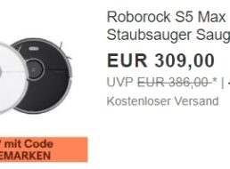 Ebay: Saugroboter „Roborock S5 Max“  zum Bestpreis von 309 Euro